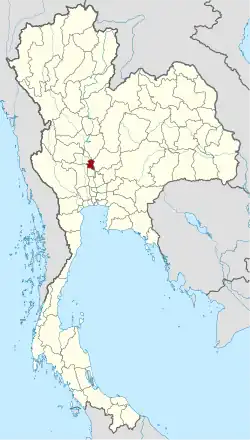 Map of Thailand highlighting Sing Buri province