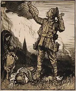 Poster showing a zeppelin