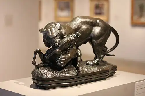 Tiger Surprising an Antelope Antoine-Louis Barye model c. 1831, cast after 1855[2]