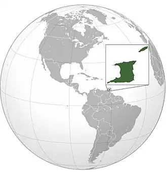Location of Trinidad and Tobago