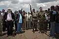 MONUSCO NKB commander, Brigadier General C B Ponnappa, briefs members of UN Security Council as they visit the front line in Kibati near Goma from where the M23 rebels have been recently defeated, 6 October 2013