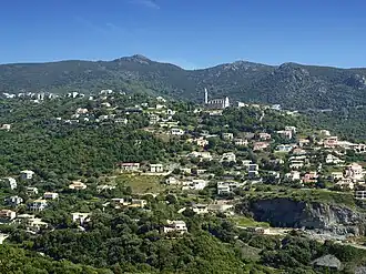 The church of Santa Lucia and the surrounding buildings, in Ville-di-Pietrabugno