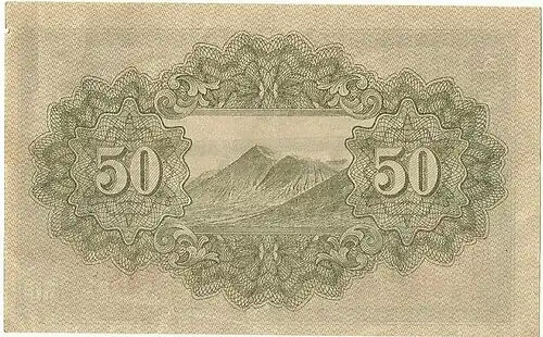 Reverse of the 1946 fifty-sen banknote