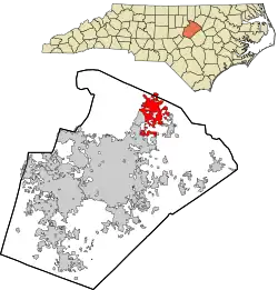 Location in Wake County and the state of North Carolina.