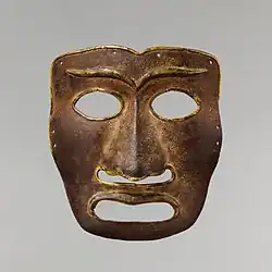 Mongol war mask, 12-14th century. One of the only two Mongolian or Tibetan armour masks.[2]