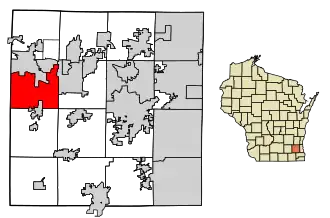 Location of Summit in Waukesha County, Wisconsin.