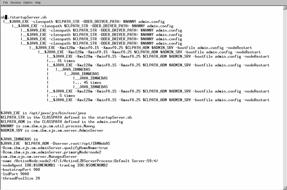 WebSphere 3.5 Startup on IBM AIX RS6000.