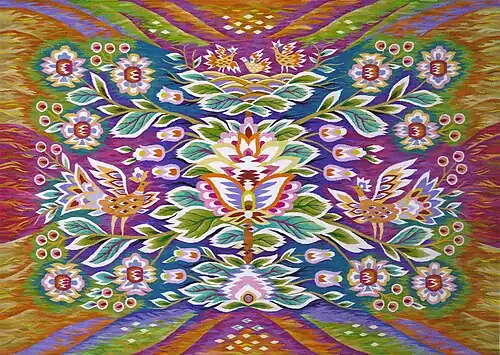 Tapestry “Blooming Family” by Olha Pilyuhina