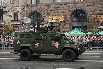 Brigade's KRAZ "Spartan" on Independence day parade, 2016.