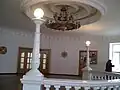 The interior of the building