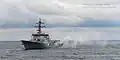 ROKS Yulgok Yi I firing her main gun on 6 February 2013.