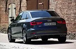 2013 Audi S3 Saloon rear view (8V; pre-facelift)