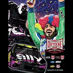 The 2020 Drydene 311 program cover, featuring Jimmie Johnson's win at the 2012 FedEx 400.