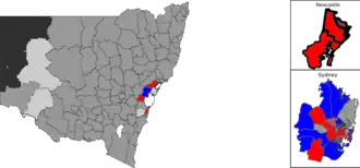 Results by largest winning party in each LGA