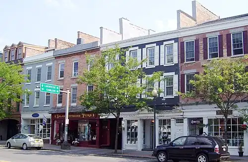 Shops on East Genesee Street, part of the Skaneateles Historic District (2012)