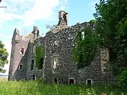 A view from the south-east of Auchans Castle