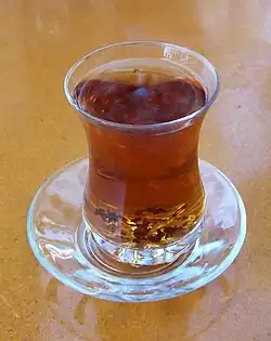 Tea in Azerbaijani armudu (pear-shaped) glass