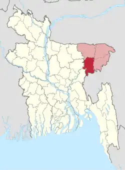 Location of Habiganj District in Bangladesh