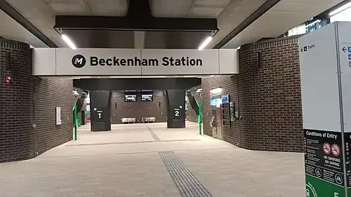 Beckenham station platform shelter