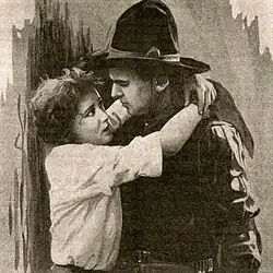 Promotional still of Bessie Love and Douglas Fairbanks