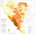 Share of Croats in Bosnia and Herzegovina by municipalities 1991 (territorial organization from 2013)