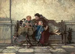 Blowing Soap Bubbles by Pieter Haaxman (1854-1937)