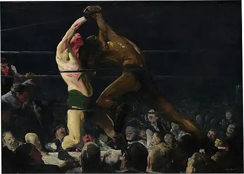 George Bellows, Both Members of This Club, 3 ft 9 in (1.14 m) × 5 ft 3 in (1.60 m), National Gallery of Art, 1909