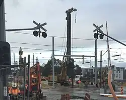 Construction equipment at Burke Road