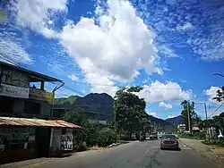 Street view of La Bella Durmiente mountain in Peru