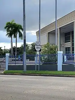 Eastbound sign in Guaynabo barrio-pueblo