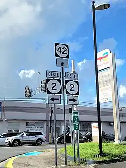PR-42 west at PR-2 junction in Santurce
