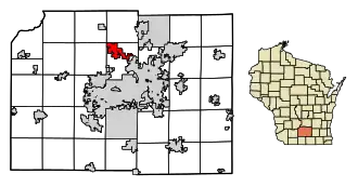 Location of Waunakee in Dane County, Wisconsin
