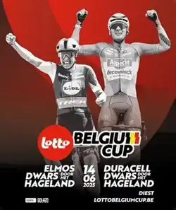 Event poster with previous winners Lucinda Brand and Gianni Vermeersch