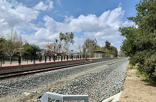 Redlands–Esri station site, under construction in March 2021
