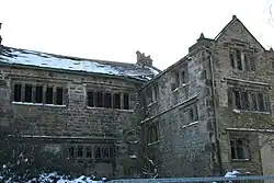 Extwistle Hall and attached garden wall