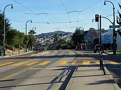 Facing outbound at Ocean and Aptos station, 2018