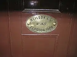 Neilson & Co works plate, on No.21 at the Finnish Railway Museum.