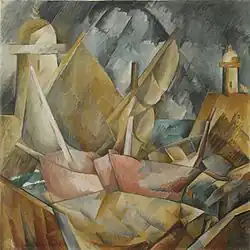 Georges Braque, 1909, Port en Normandie (Little Harbor in Normandy), 81.1 x 80.5 cm (32 x 31.7 in), The Art Institute of Chicago
