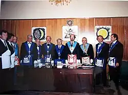 The first works of the lodge "Harmony" No. 698 GLNF in Moscow, September 7, 1992