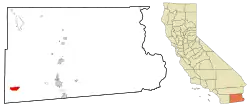 Location in Imperial County and the state of California