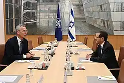 Stoltenberg and Israeli President Isaac Herzog in Brussels, 26 January 2023