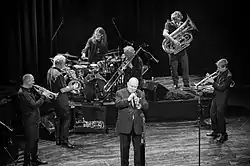 Brazz Brothers at stage with James Morrisson in 2017