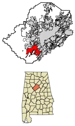 Location of Bessemer, Alabama
