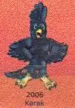 An illustration of an anthropomorphic black cockatoo