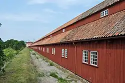 The wooden ropewalk structure, 300 metres (980 ft) in length