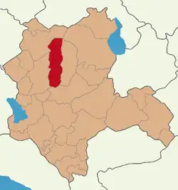 Map showing Kadınhanı District in Konya Province