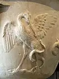 Detail of marble krater decorated with cranes and snakes[43]