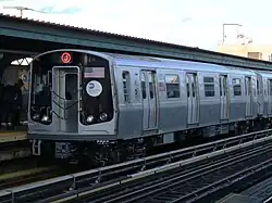 A "J" train at the Flushing Avenue station