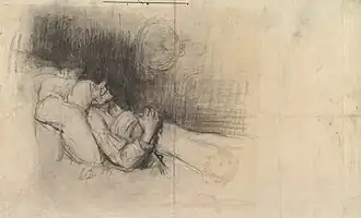 Man Dreaming (1825-79), lithographic crayon. 20 x 29.7cm. Metropolitan Museum of Art, New York.