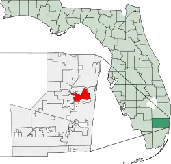 Location of Oakland Park in Broward County, Florida
